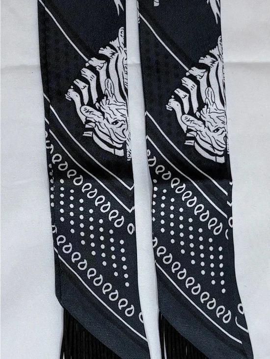 Fringe Handbag Wraps in Black Fringe /Zebra Print - Picture 3 of 7